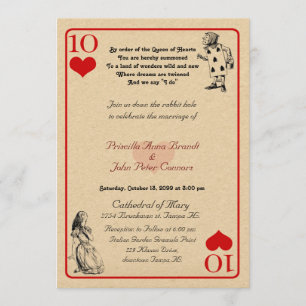 Wedding Invitation card "Alice in Wonderland" 5x7