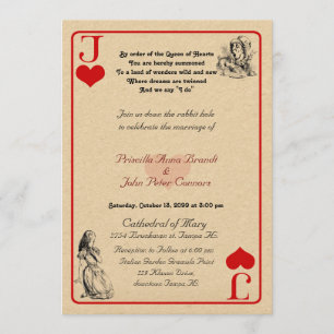 Wedding Invitation card "Alice in Wonderland" J5x7