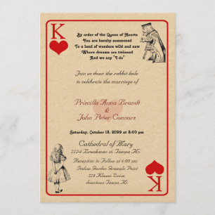 Wedding Invitation card "Alice in Wonderland" K5x7