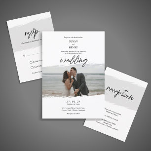 Wedding Invitation Card   Classic Black and White