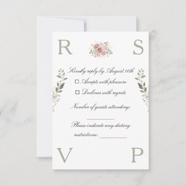 Wedding invitation card decorated with flowers (Devant)