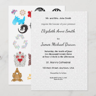 Wedding Invitation Card Elegant Classic Script