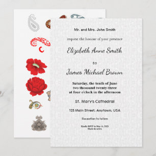 Wedding Invitation Card Elegant Floral Classic