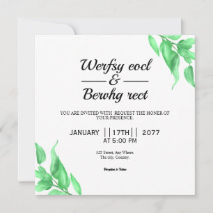 Wedding Invitation Card Floral In Watercolor Style