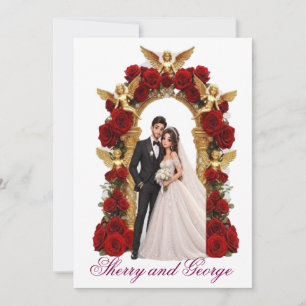 Wedding invitation card for a special couple.