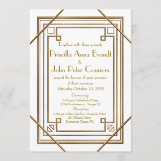 Wedding invitation card,Great Gatsby,white