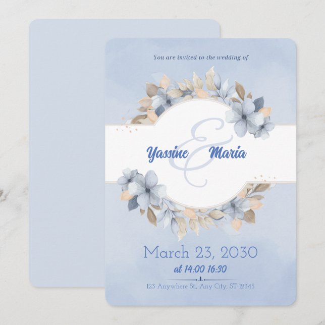 Wedding Invitation Card Save the Date (Front/Back)