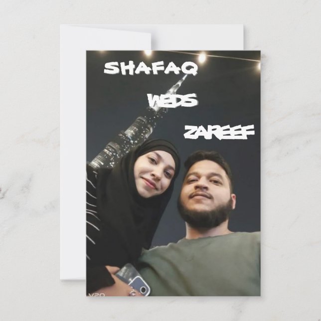 WEDDING INVITATION CARD WITH IMAGES AND FONT  (Front)