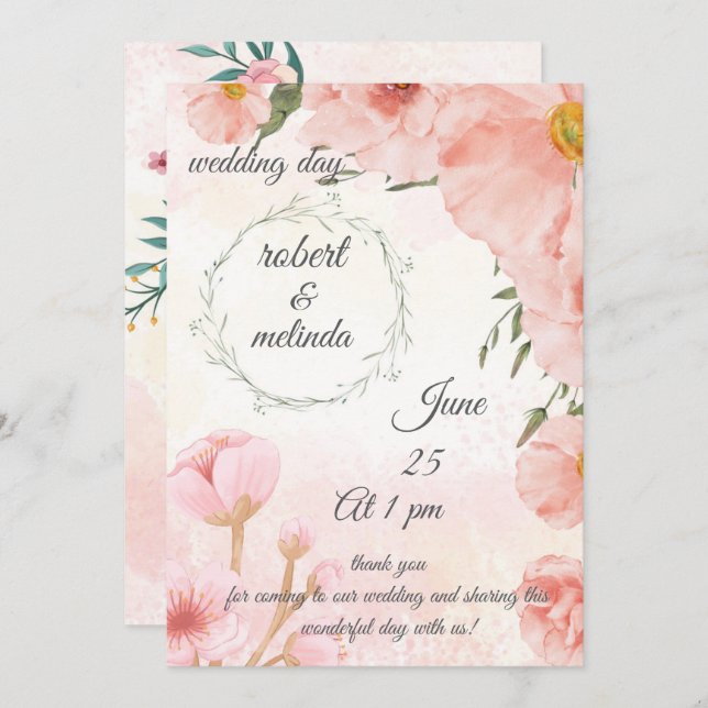 wedding invitation cards  (Front/Back)