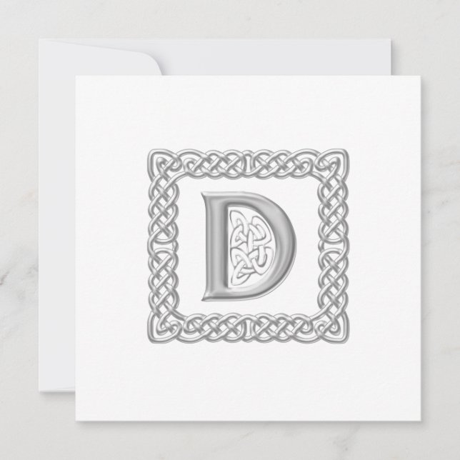 Wedding Invitation Celtic Monogram D (Front)