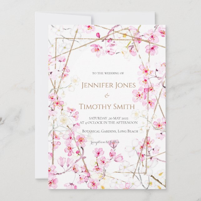 Wedding invitation cherry blossom (Front)