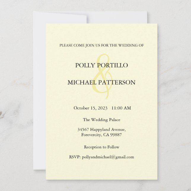 Wedding Invitation, Classic Wedding Invitation (Front)