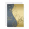 Wedding Invitation Classy Blue Gold Floral