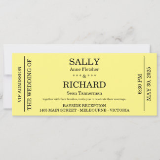 Wedding Invitation (Concert Ticket Styled)