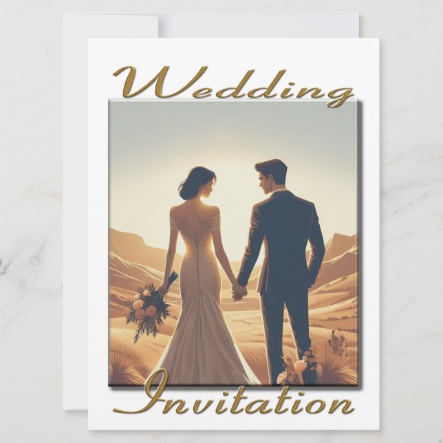 Wedding Invitation couple in the sunset (Front)