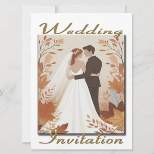 Wedding Invitation couple in the woods - Autumn