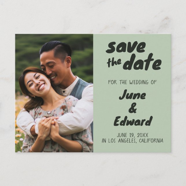 Wedding Invitation Custom Photo SAVE the DATE Card (Front)