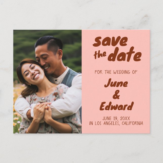 Wedding Invitation Custom Photo SAVE the DATE Card (Front)