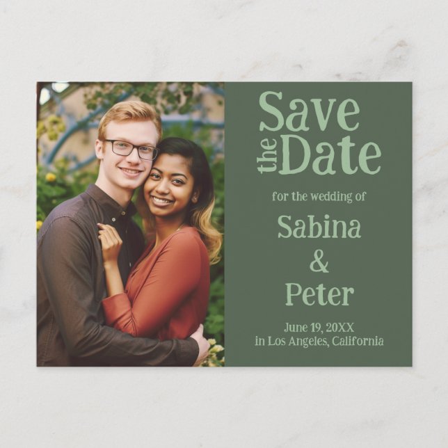Wedding Invitation Custom Photo SAVE the DATE Card (Front)
