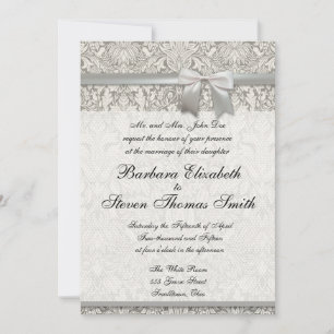Wedding Invitation Custom White Lace Template
