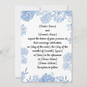 Wedding invitation customizable front and back