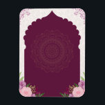 Wedding invitation design magnet<br><div class="desc">The wedding invitation design is an elegant and sophisticated card surrounded by delicate floral motifs that exude a timeless charm. The edges of the card are subtly embellished with ornate borders, adding to its luxurious feel. Overall, the design balances simplicity and grandeur, making it perfect for a traditional yet sophisticated...</div>