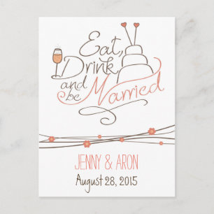 Wedding invitation design postcard