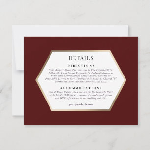 Wedding Invitation Details Card *Palazzo Grassi*