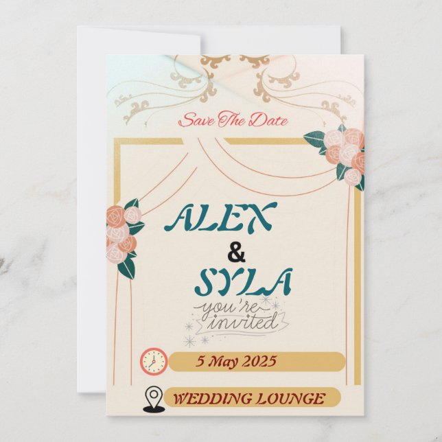 Wedding Invitation - Editable Template (Front)