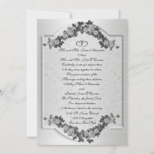 Wedding Invitation elegant Black white