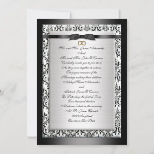Wedding Invitation elegant Black white