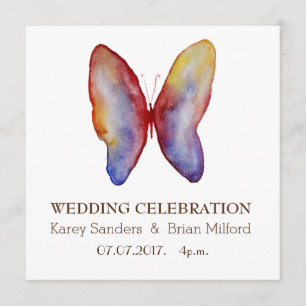 Wedding Invitation, Elegant ,Butterfly  Art Invitation