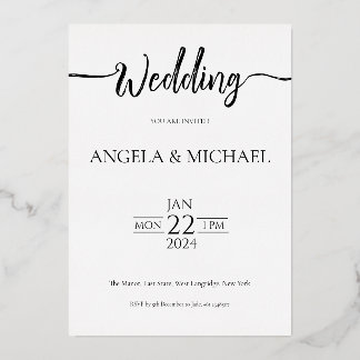 Wedding Invitation Elegant Calligraphy