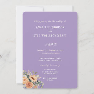 Wedding invitation - Elegant floral lavendar