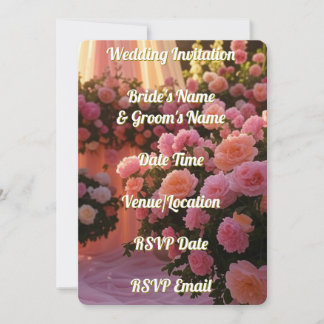 Wedding Invitation Elegant Floral Rustic Digital