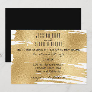 Wedding Invitation Elegant in Black and Gold