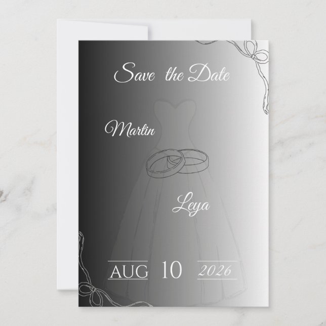 Wedding Invitation | Elegant Modern Bride & Groom  (Front)