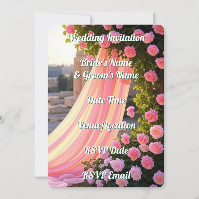 Wedding Invitation Elegant Rustic Romantic Digital (Front)