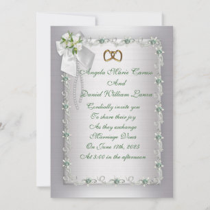 Wedding Invitation elegant white diamonds