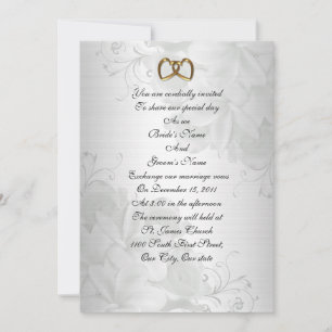 Wedding invitation elegant white floral
