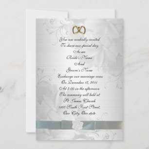 Wedding invitation elegant white floral
