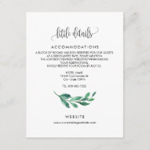 Wedding Invitation - enclosure card, details card