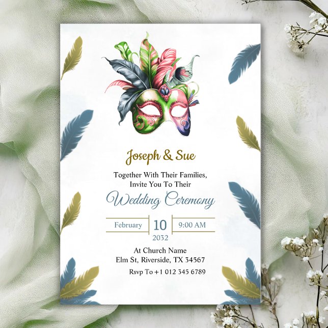 Wedding invitation featuring tropical flowers (Creator Uploaded)