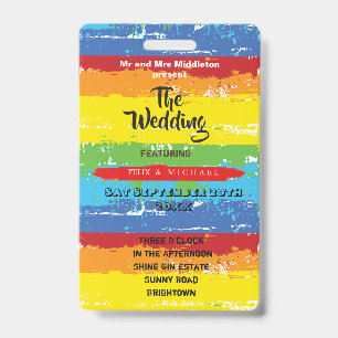 Wedding Invitation Festival Rainbow Fun  Badge