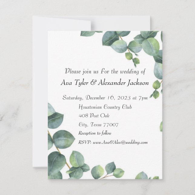 Wedding invitation Flat Card (Front)