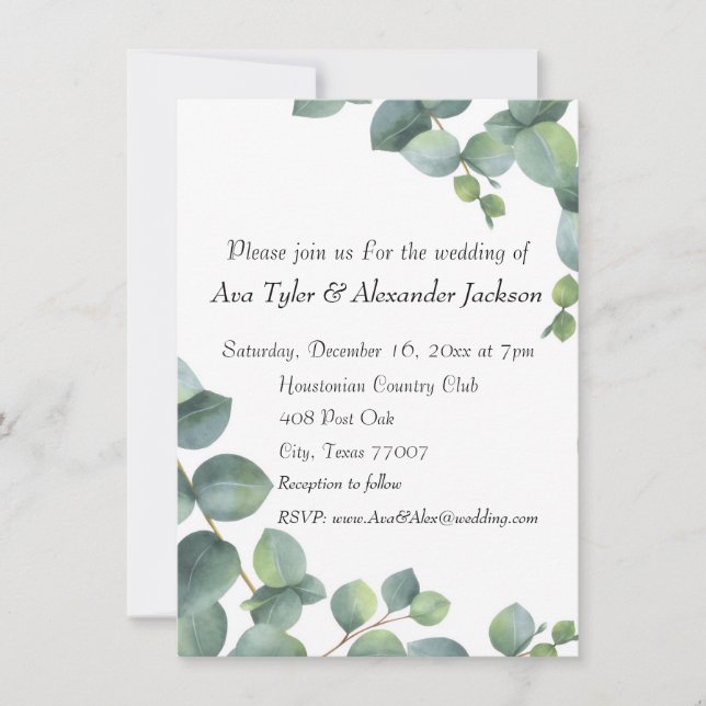 Wedding invitation Flat Card (Front)