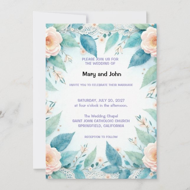 Wedding Invitation Floral (Front)