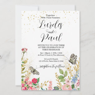 Wedding invitation Floral Butterfly