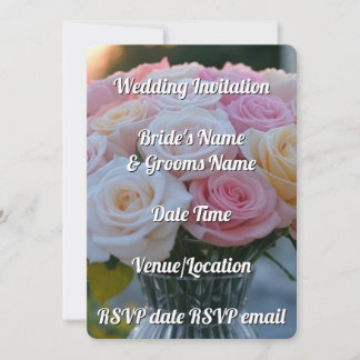 Wedding Invitation Floral Elegant Rustic Editable