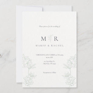 Wedding Invitation Floral Elegant Soft Design